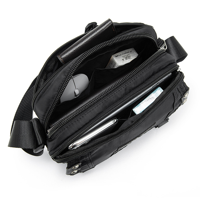 Wholesale Custom New Men's Nylon Waterproof Shoulder Crossbody Bag Fashion Casual Multi Compartment Sling Bag for Outdoor