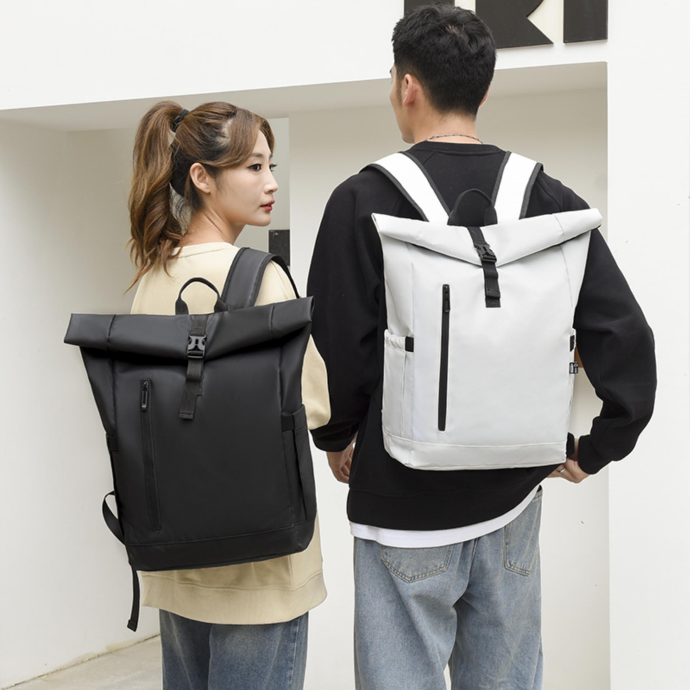Unisex Trendy Zipper Closure Laptop Backpack Customizable Oxford Fabric Accessible Expandable Leisure Business Bag Waterproof