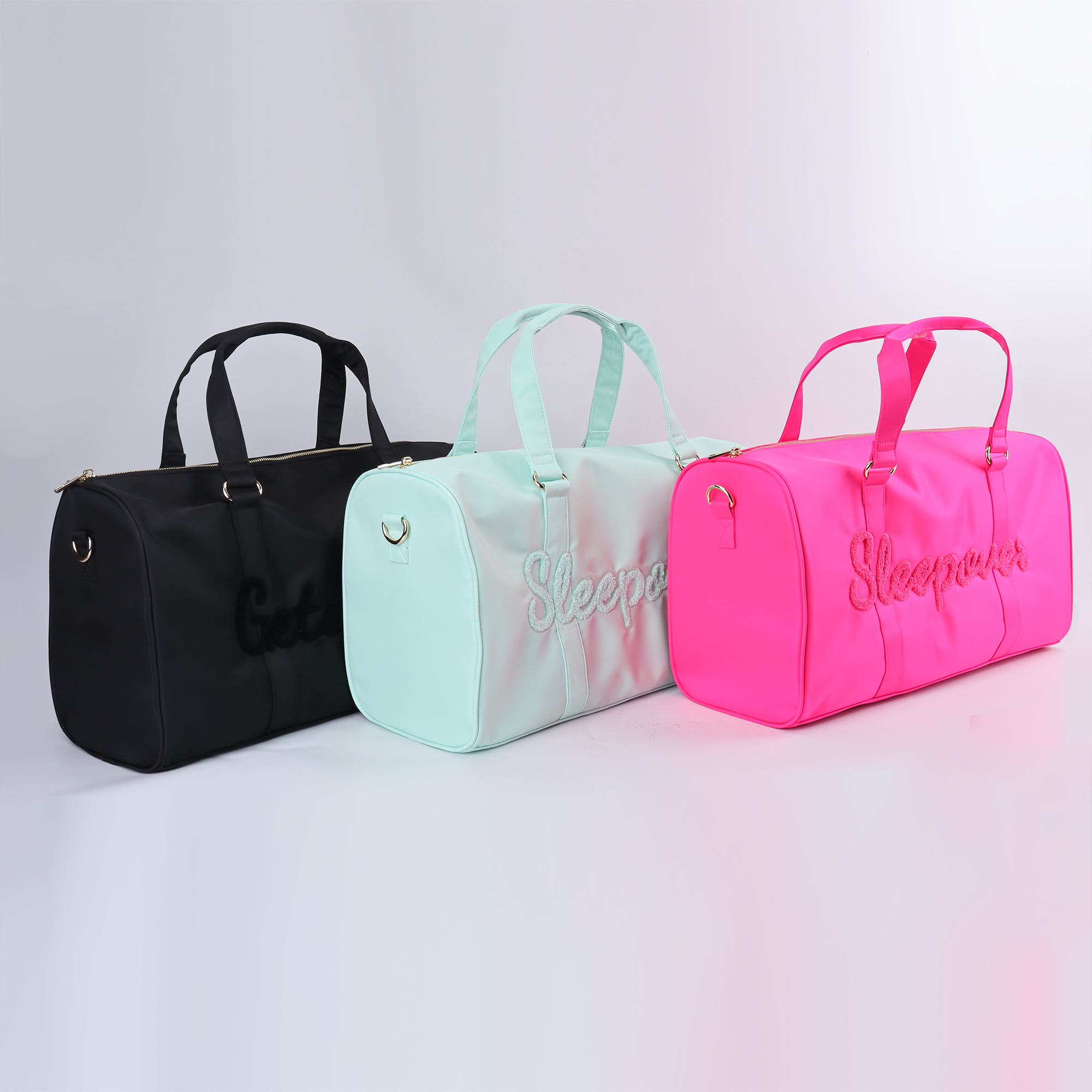 Eco Friendly Custom Women Garment Organizer Storage Sports Gym Bags Nylon Waterproof Overnight Travel Bag Weekender Duffel Bags