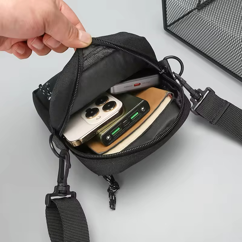 Custom Logo Waterproof Small Crossbody Sport Strip Sling Shoulder Bag Large Capacity Messenger Bag Man Sacoche Homme