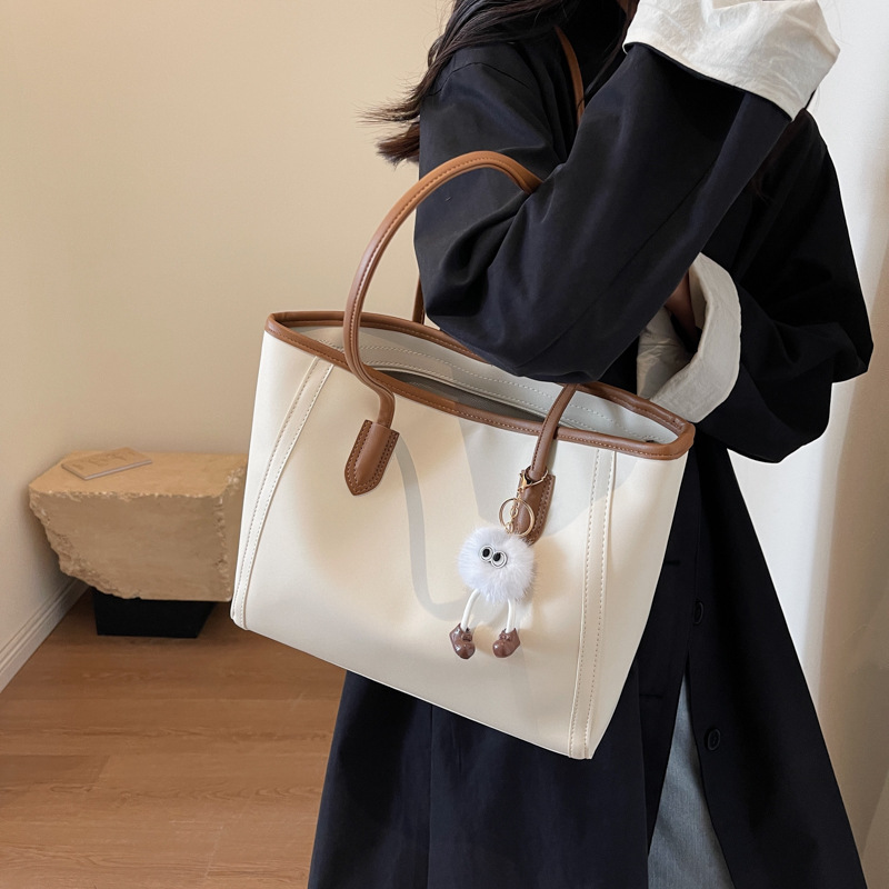 High Quality Summer PU Retro Women's Shoulder Tote Bag 2025 New Simple Versatile Large-Capacity Tote Bag