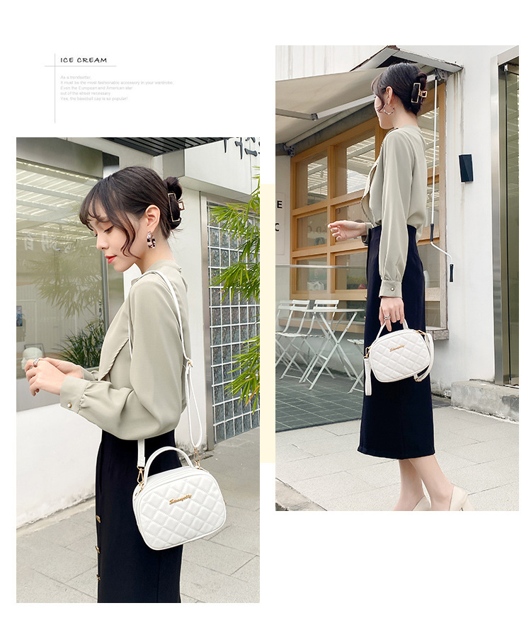 Dropshipping New Arrival Fashion Casual Quilted Style Quilted Shell Bag Embroidered Shoulder Crossbody Satchel Bag