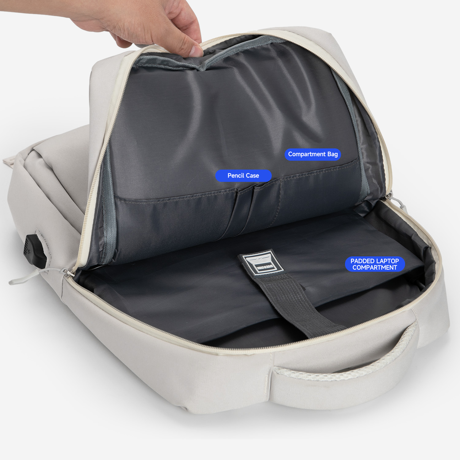 10 20 30 35 40 45 Liters Custom Size Heavy-duty Double Zipper 15.6inch Travel Laptop Backpack Bag for Man