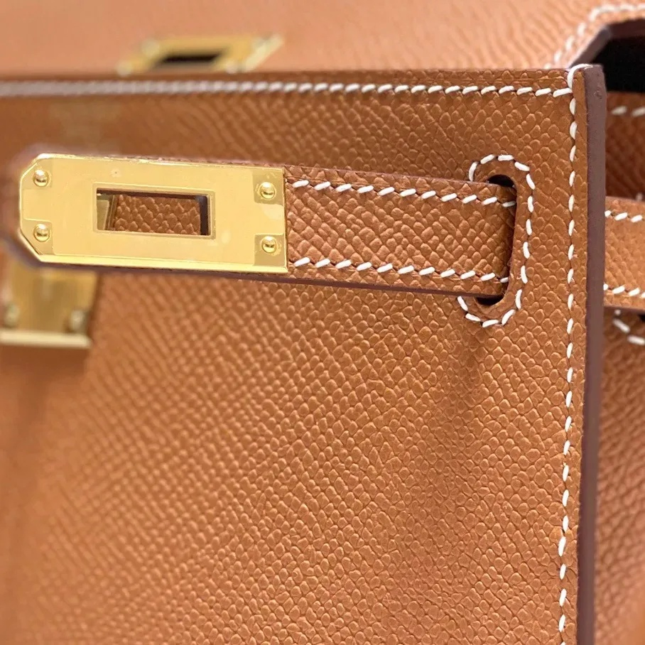 Genuine Leather Totes with Lock and Key Top Quality Litchi Clutch Bag