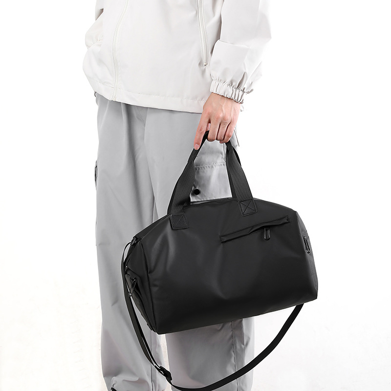 Large Capacity Gym Bag With Custom Logo Oxford Solid Color Travel Duffel For Fitness Gear Sports Featuring Shoulder Strap