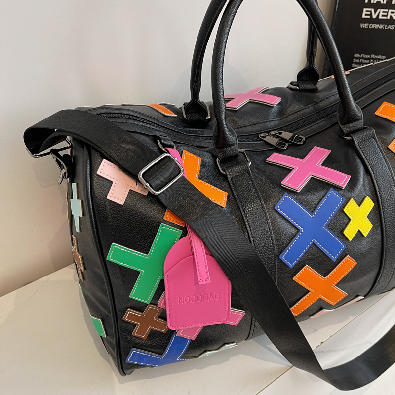OEM ODM Sports Gym Waterproof Large Pu Leather Travel Duffel Bag Custom Patch logo Duffel Travel Bag for Men
