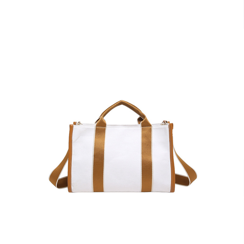 LINI Women's Fashion Casual Canvas Tote Shoulder Bag with Zipper Closure 40x30x10cm All Seasons for School Daily Use &amp; Travel