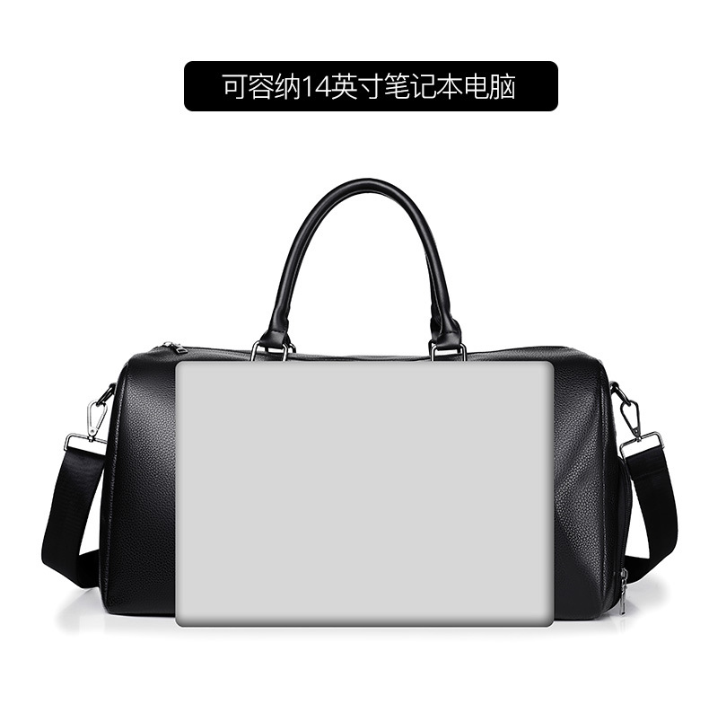 Customized Vegan Pebble Texture Leather Travel Weekender Overnight Duffel Bag