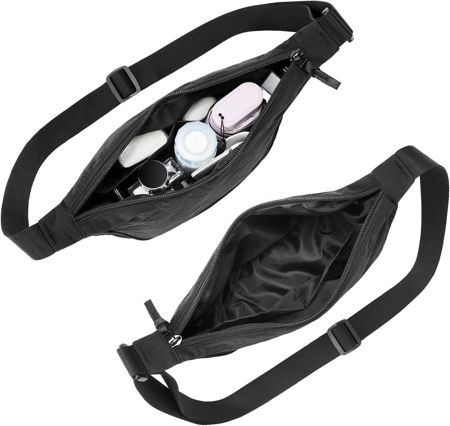 Customized Waterproof Nylon Shoulder Fanny Waist Bag Purses Crossbody Dumpling Bag Pouch Fanny Pack Fashion Belt Bag for Women