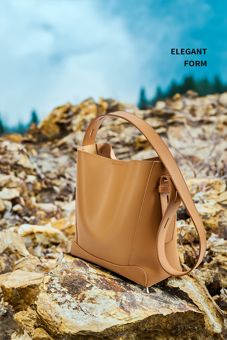 Genuine Leather Bucket Bag Showcase 3