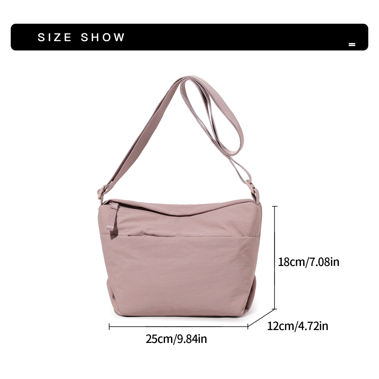 Unisex Sling Pillow Nylon Messenger Bag Waterproof Custom Fashionable Crossbody Zipper Closure 35*15*21cm All Seasons Travel