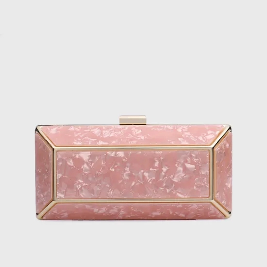 Handbag Manufacturer, OEM/ODM Wholesale Factory, Square Acrylic Clutch Bag with Metal Frame Women Evening Bag Party Clutch Lady Handbag