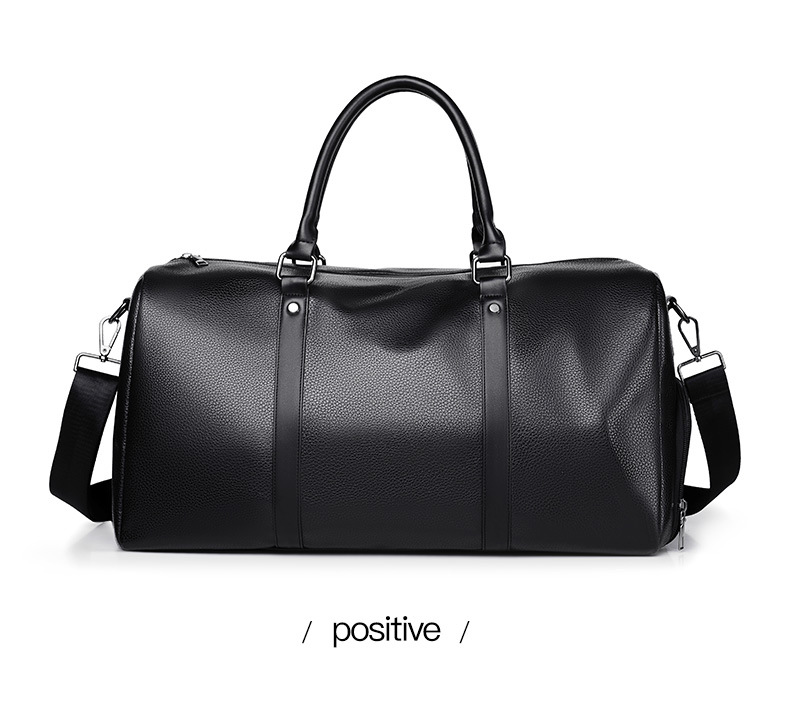 Customized Vegan Pebble Texture Leather Travel Weekender Overnight Duffel Bag