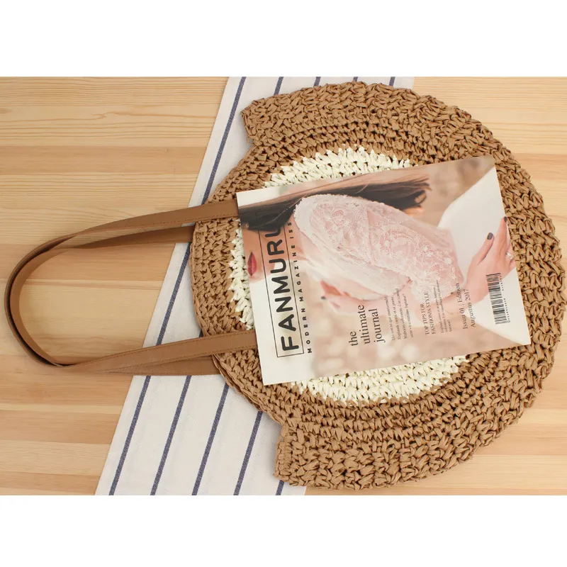 Simple Handmade Cotton Rope Straw Women Hand Bags Vintage Crochet Macrame Beach Bags Clutch Purses and Handbags Ladies