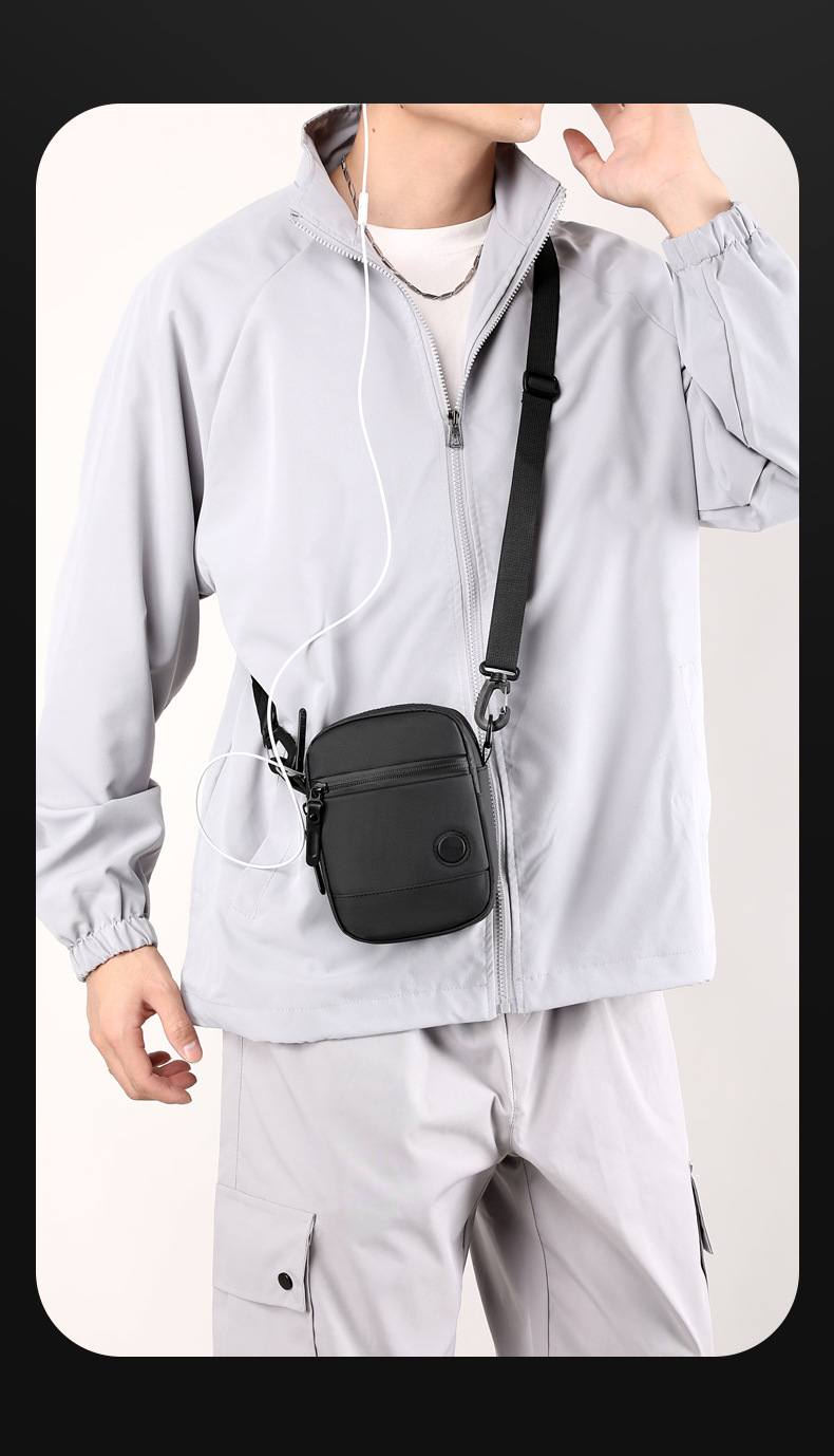 Custom Logo Sport Nylon Crossbody Bag Men's Sling Shoulder Small Bag Sport Fashion Messenger Bag