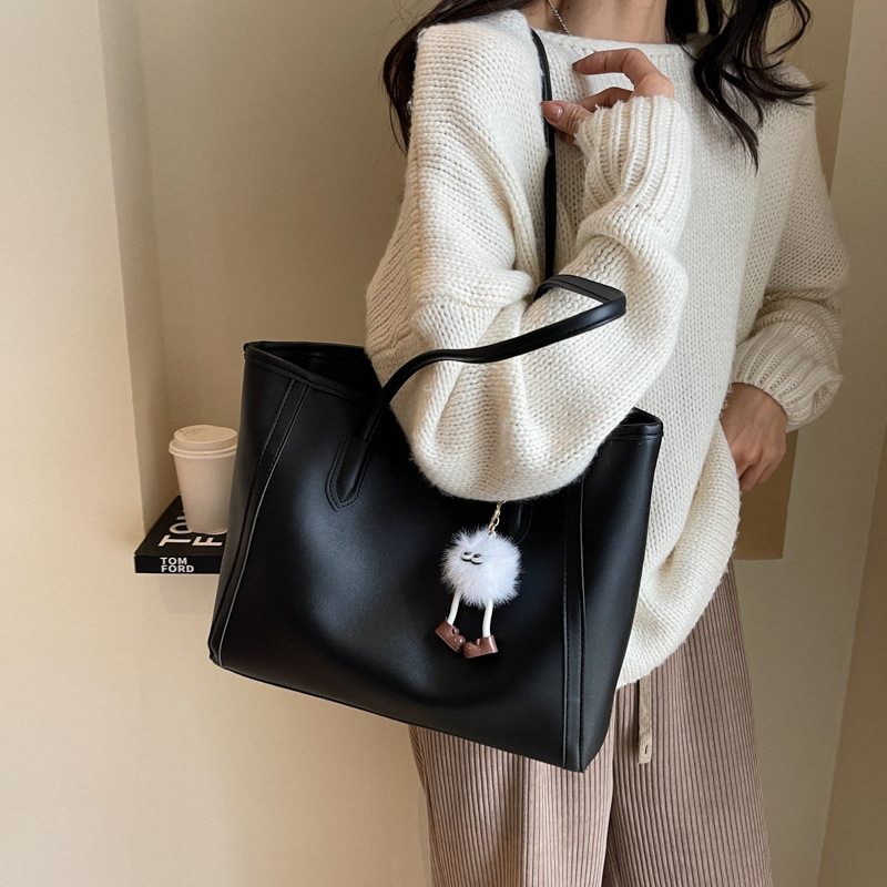 High Quality Summer PU Retro Women's Shoulder Tote Bag 2025 New Simple Versatile Large-Capacity Tote Bag