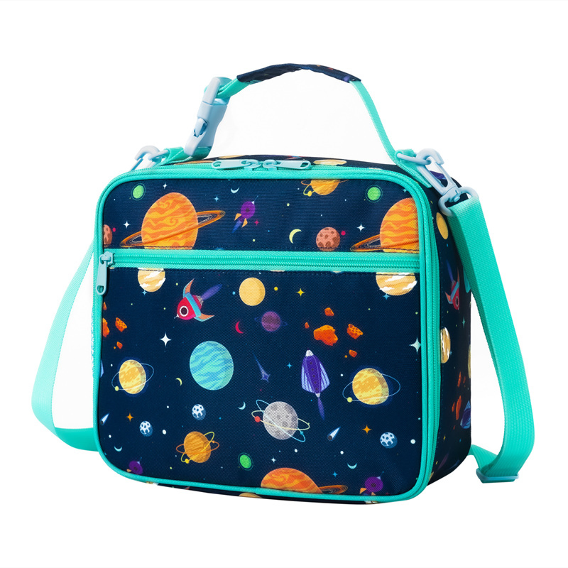 Kids Meal Prep Lunch Bag with Bottle Holder Low MOQ BPA Free Food Safe Lining Fitness Children School Fashion Insulated Thermal