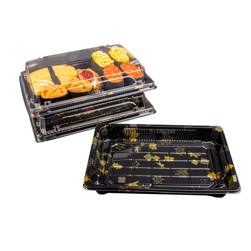 Restaurant Black Sushi China Food Japanese Blister Sushi Box Takeaway Party Japan Custom Sushi Tray