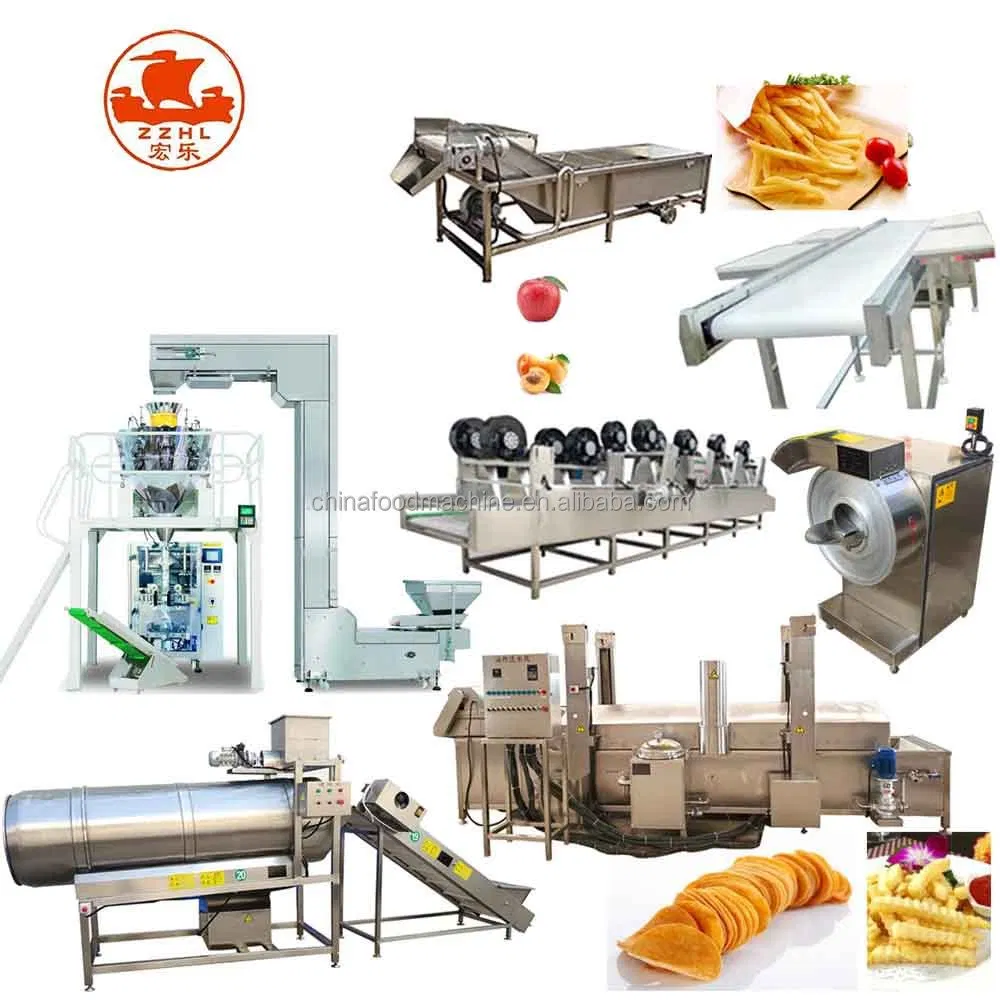 100kg 300kg 500kg 1000kg Potato Fries Machine Frozen French Fries Production Line