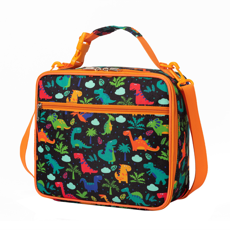 Kids Meal Prep Lunch Bag with Bottle Holder Low MOQ BPA Free Food Safe Lining Fitness Children School Fashion Insulated Thermal