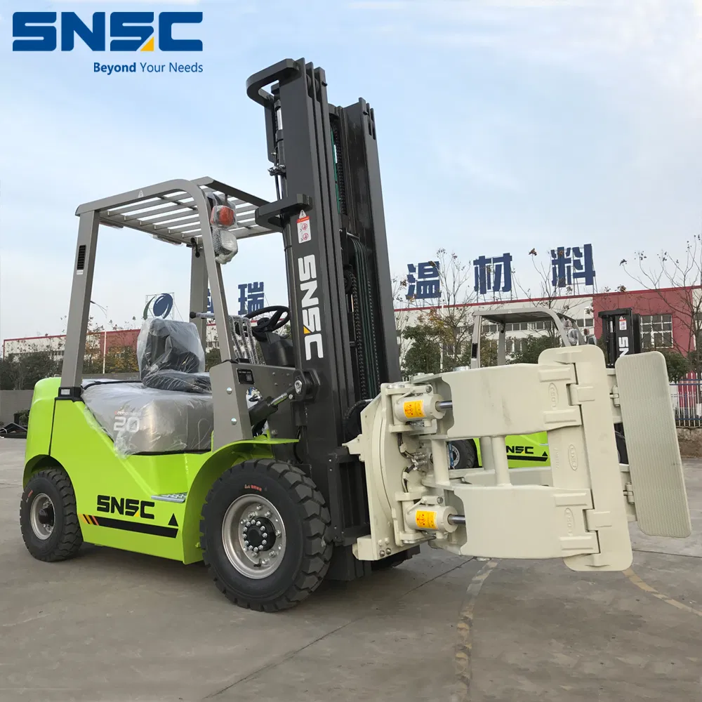 China 2ton Diesel Forklift Paper Roll Clamp Forklift with Japan Engine