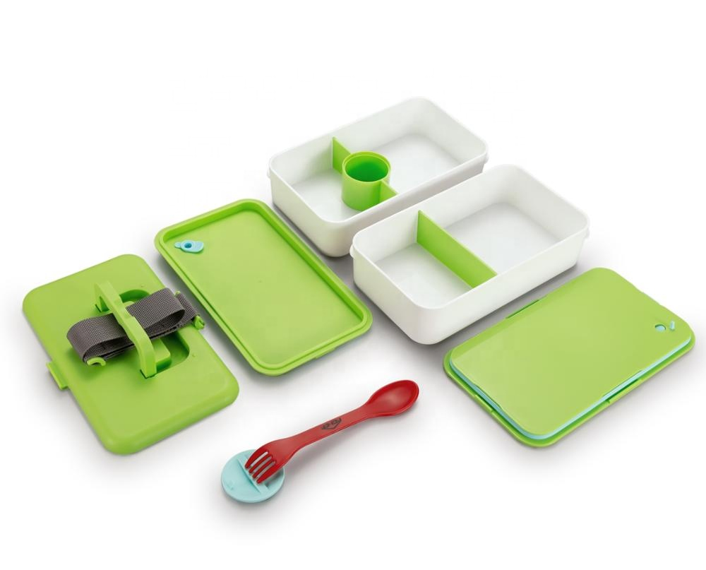 Aohea OEM Obm ODM Plastic Double Layerlunch Box with Adjustable Dividers - Compartments, Ideal for Meal Prep, Perfect for Family Lunches, Dishwasher Safe