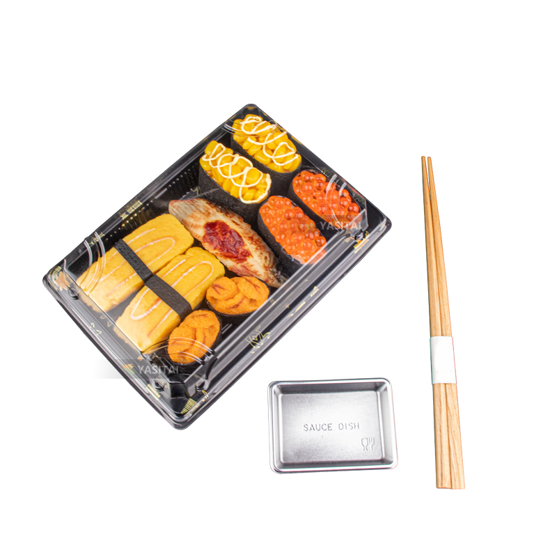 Restaurant Black Sushi China Food Japanese Blister Sushi Box Takeaway Party Japan Custom Sushi Tray