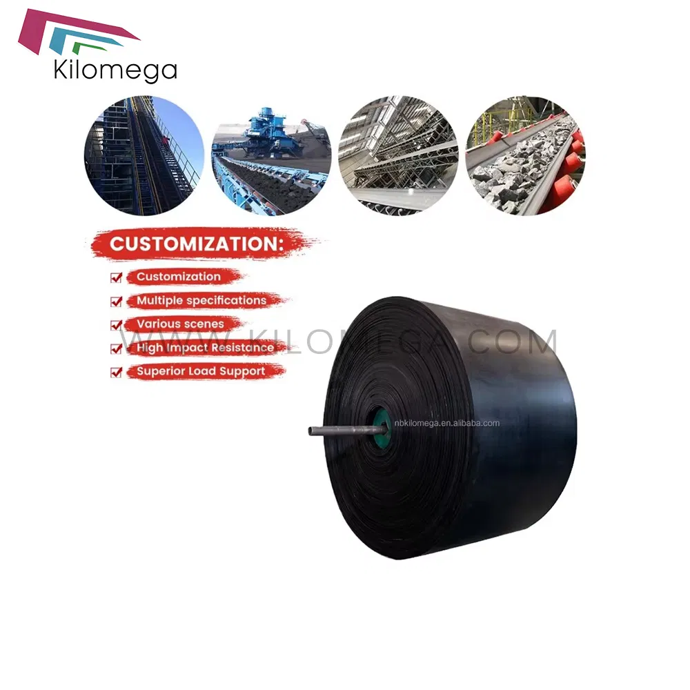 Flame Retardant Rubber Conveyor Belt DIN-K for Coal Mining, Wear Resistance Rubber Conveyor Belt for Crushers