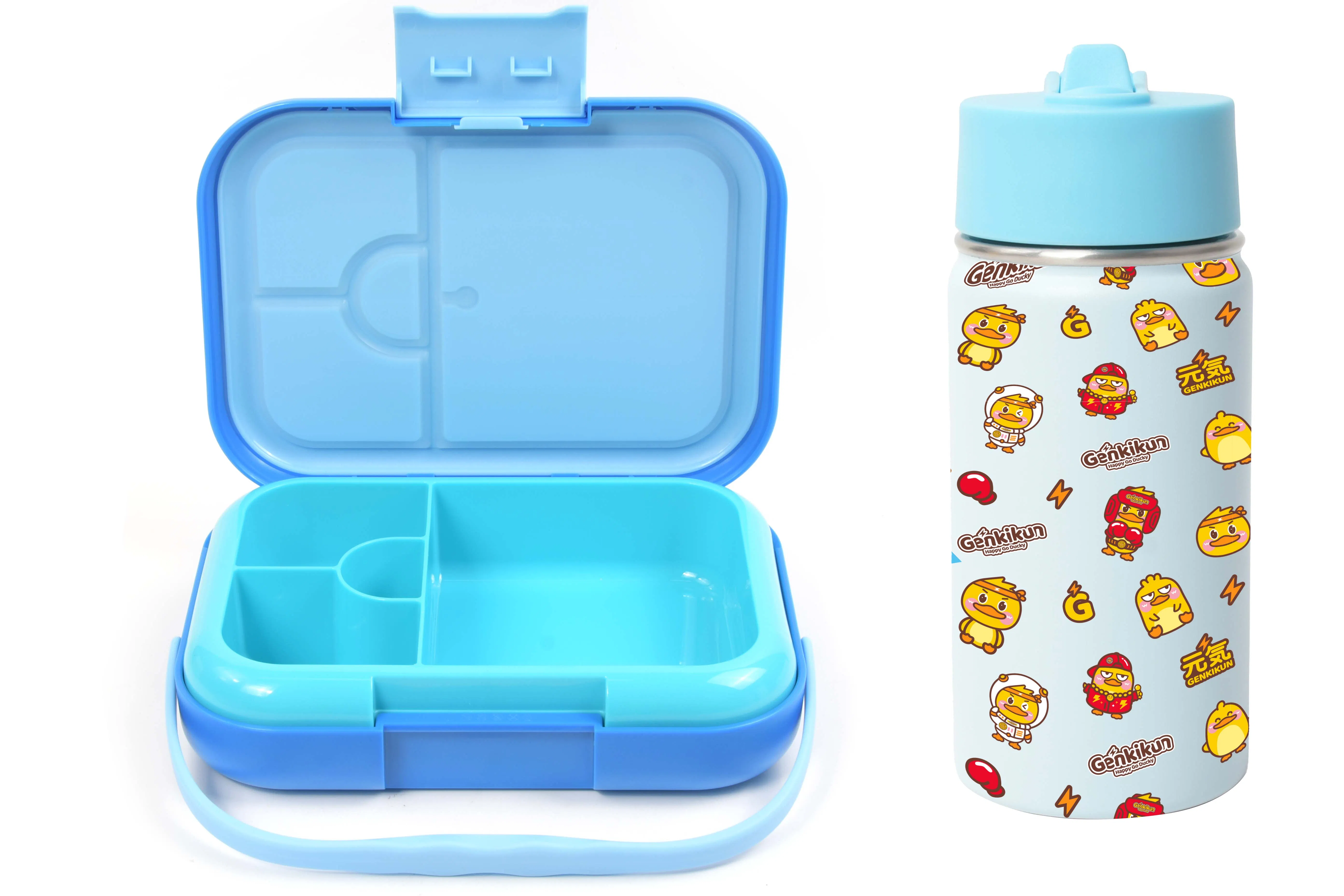 Aohea OEM ODM Obm Portable Lunch Box with Ice Pack3 Pack Bento Snack Boxes with 3 Compartments Bento Lunch Box Reusable Divided Food Storage Container Meal Prep