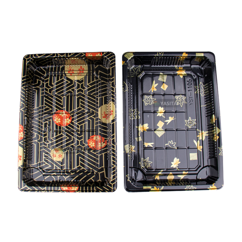 Restaurant Black Sushi China Food Japanese Blister Sushi Box Takeaway Party Japan Custom Sushi Tray