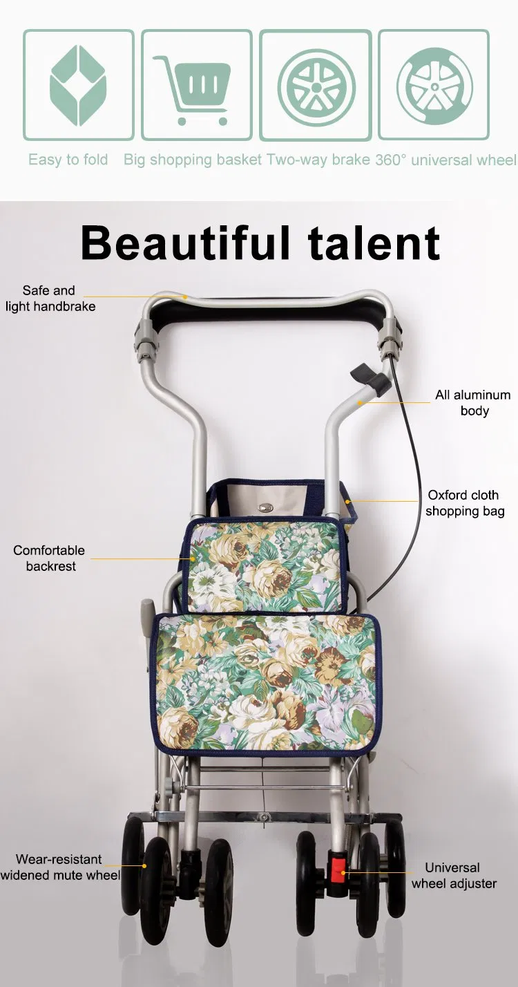 Shandong Haidike All Aluminum Alloy Foldable Seniors Shopping Cart