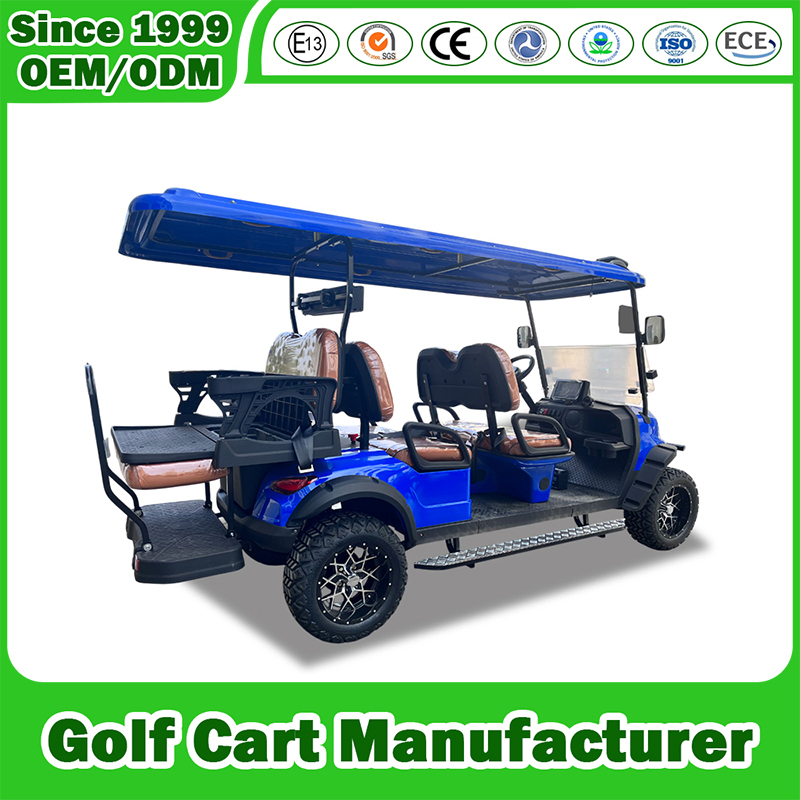 Gold Cart Manfuacturer Customized 2+2 4 Seat Club Car Electric Buggy Hunting Utility 4 Wheel Lithium Battery Motors Trolley Electric Golf Cart with Solar Panel