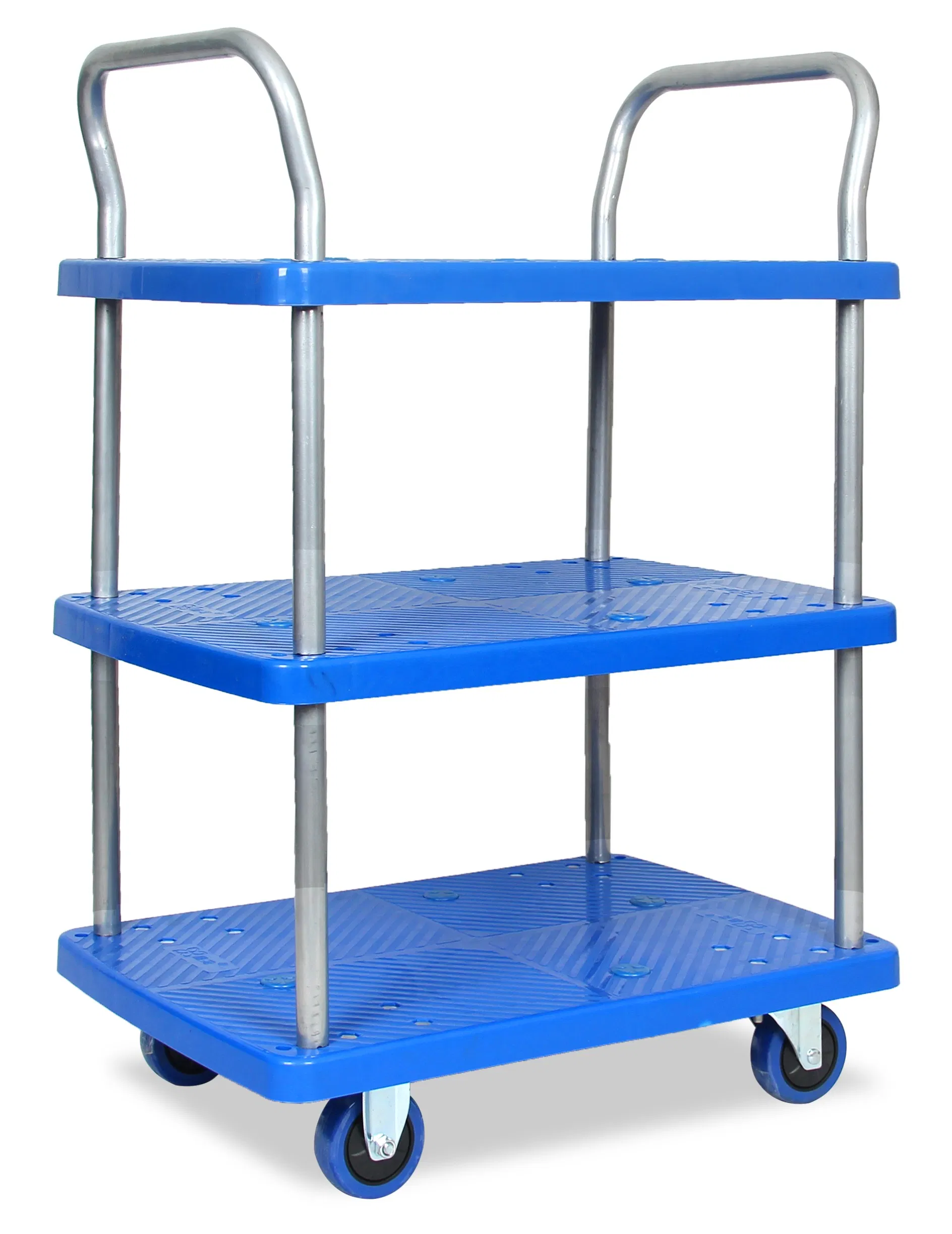 Workshop Non-Foldable Food Transport Cart 2-Tier/3-Tier Industrial Tool Trolley with High Quality