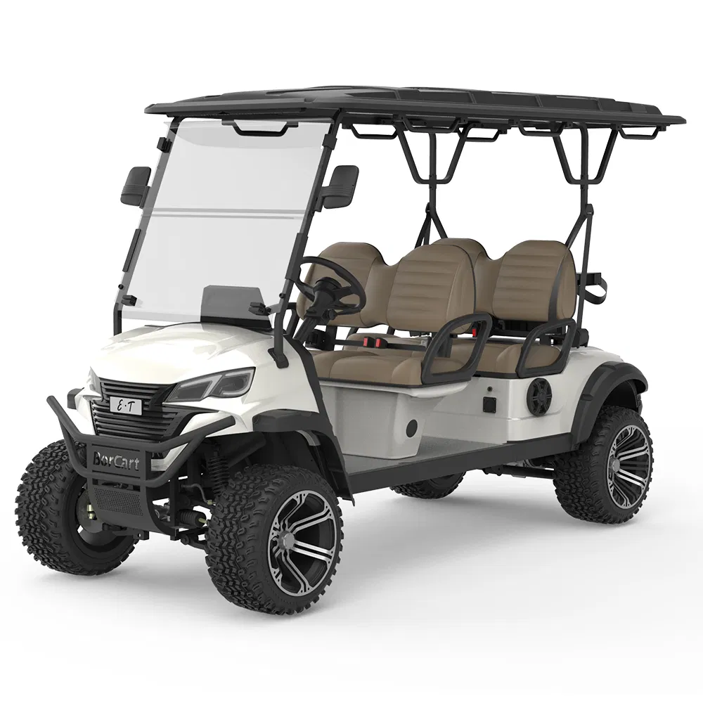 Borcart Supply High Speed Electric Golf Cart 4 Seater 48V 72V Lithium Battery Golf Cart with 10" &amp; 14" Road Tyres