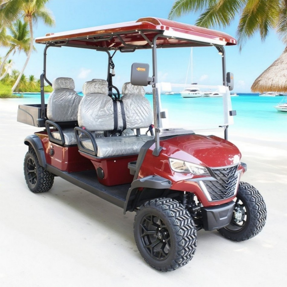 High-Power 4-Seater Electric Golf Cart with Lift Kit Cargo Rear Seat for off-Road Resorts Rental High Performance Shuttle Buggy