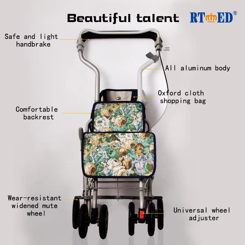 All Aluminum Alloy Foldable Seniors Shopping Cart
