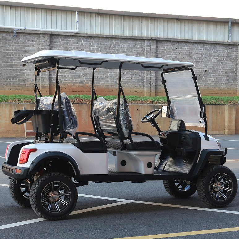 White off-Road Golf Cart (4 Passengers) for Resort Shuttle &amp; Golf Transport