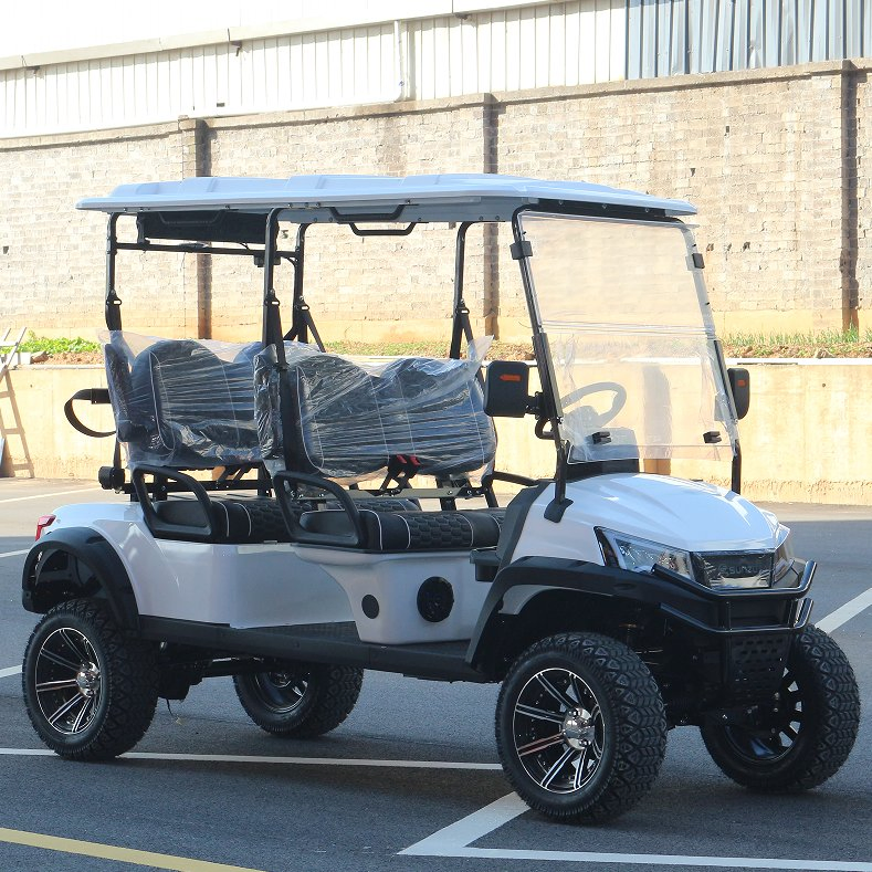 White off-Road Golf Cart (4 Passengers) for Resort Shuttle &amp; Golf Transport
