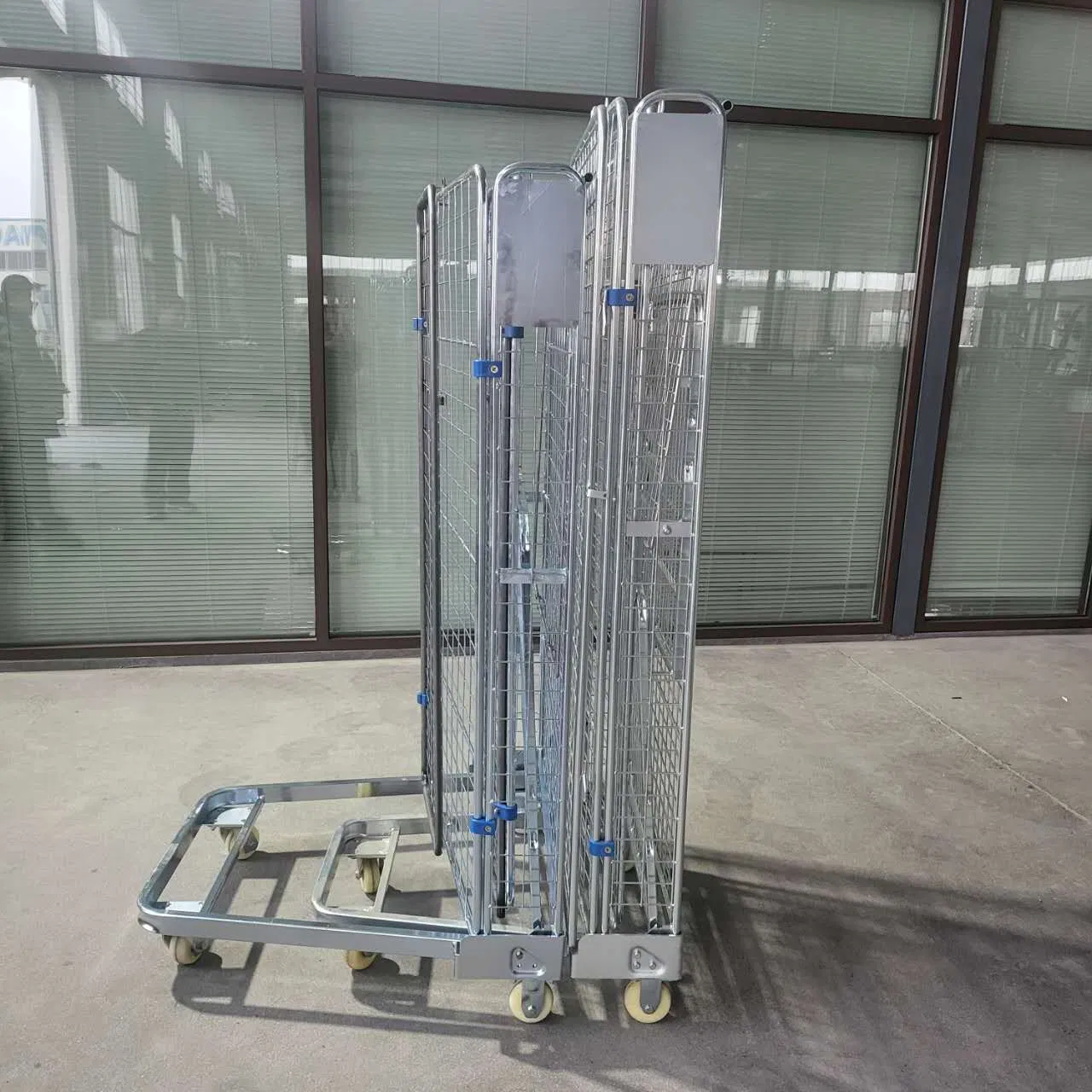 Warehouse Industrial Wire Mesh Transport Rolling Cage Tool Cart