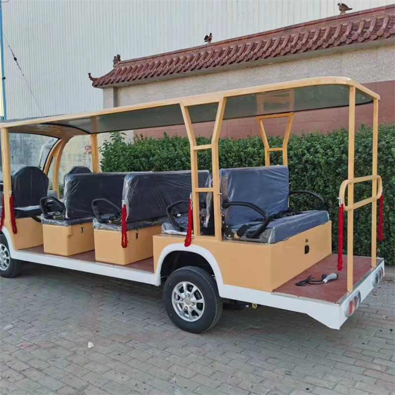 14 Seats Electric Open Mini Shuttle Tour Tourist Airport Lead-Acid Battery Customized Sightseeing Bus with Approved Calssic Cart