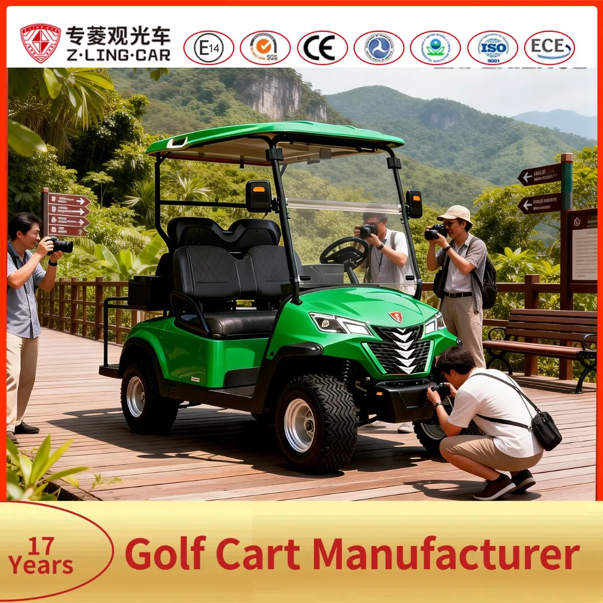 Zlingcar Farm and Ranch Utility Golf Cart Electric Vehicle with Tow Hitch off Road Golf Cart