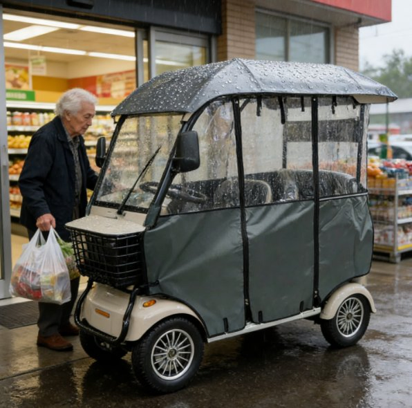 Hld 800W Electric Rickshaw Mobility Vehicle for Senior with Canopy