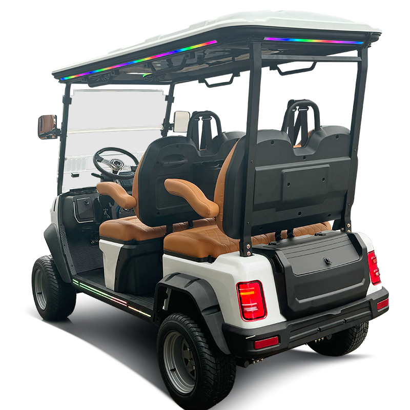 New White The Flash Mode Electric Golf Cart with 4 Seats and Lithium Battery