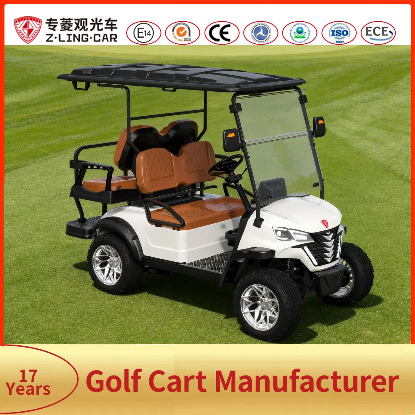 Zlingcar Retirement Community Cart Easy Access 4 Seater Lsv for Senior Living Complex Mobility