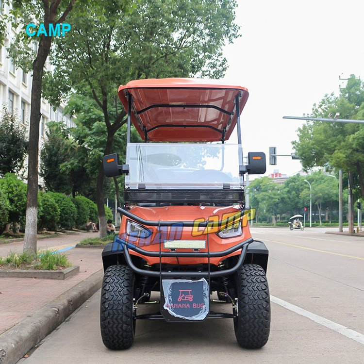 Custom 6 Seat Luxury Electric Golf Cart Club Car 4+2 Passenger Buggy Battery 5kw AC Motor Sightseeing Golf Cart