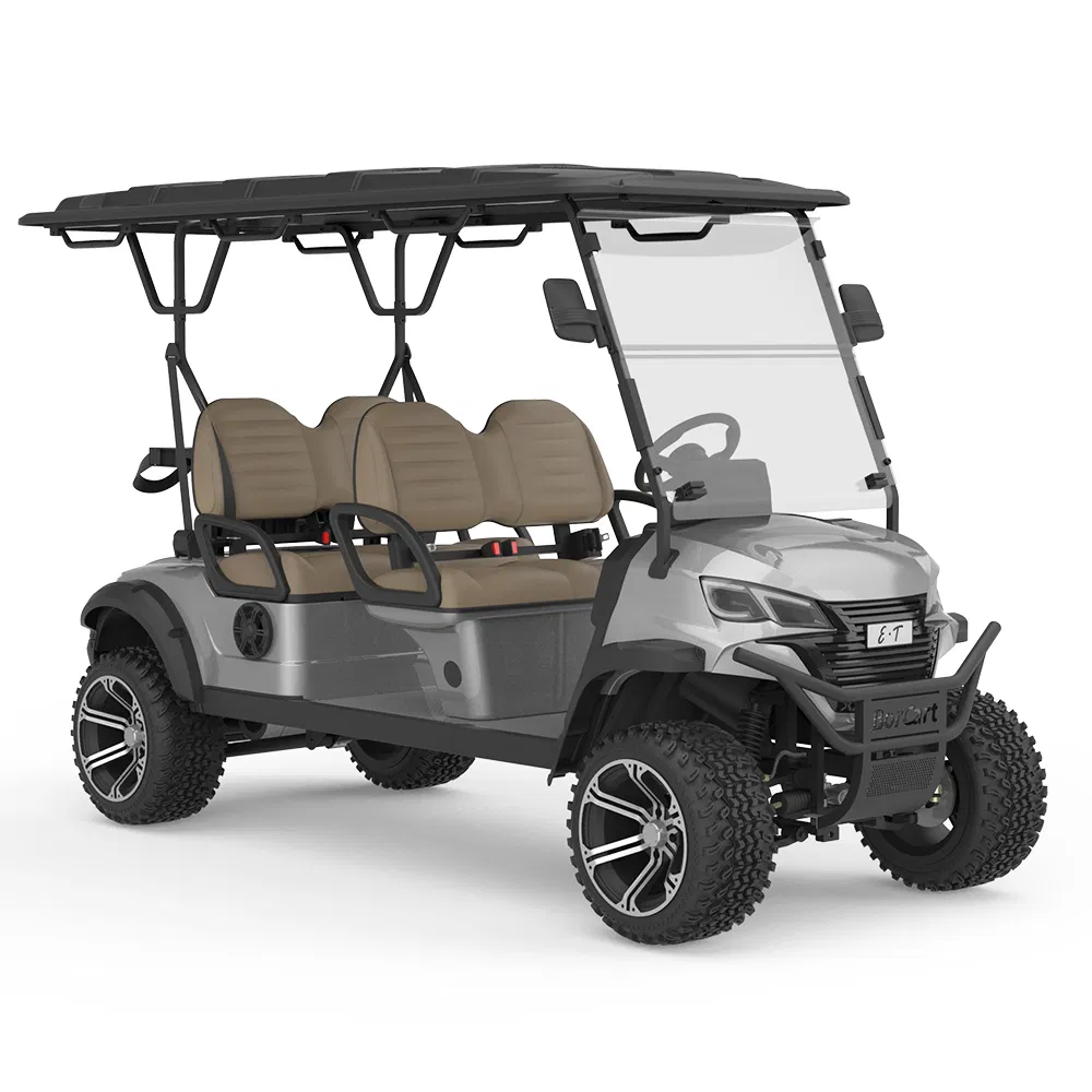 Borcart Supply High Speed Electric Golf Cart 4 Seater 48V 72V Lithium Battery Golf Cart with 10" &amp; 14" Road Tyres