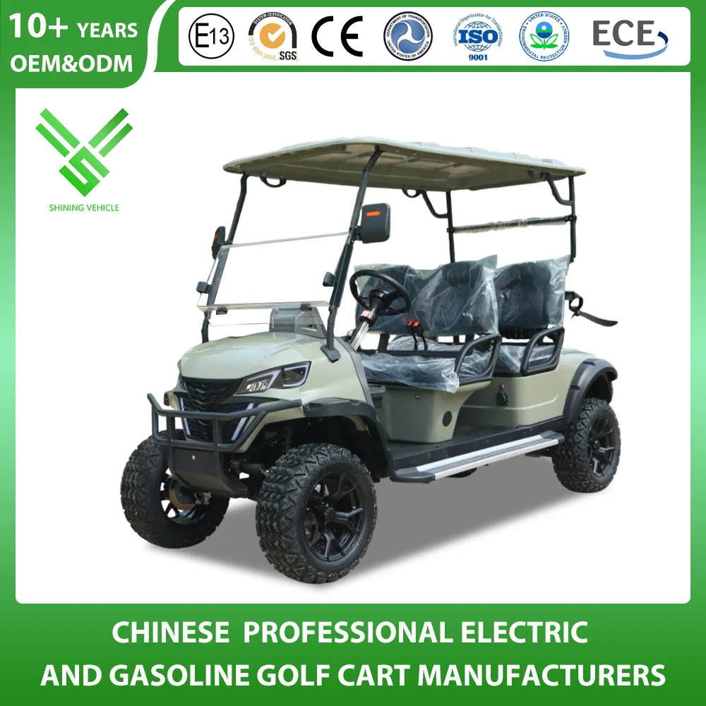 China Golf Cart Manfuacturer Electric Gasoline Gas Petrol Lifted Lithium/Lead Acid Battery 2/4/6/8 Seat/Seater/Passenger Offroad Golf Cart CE
