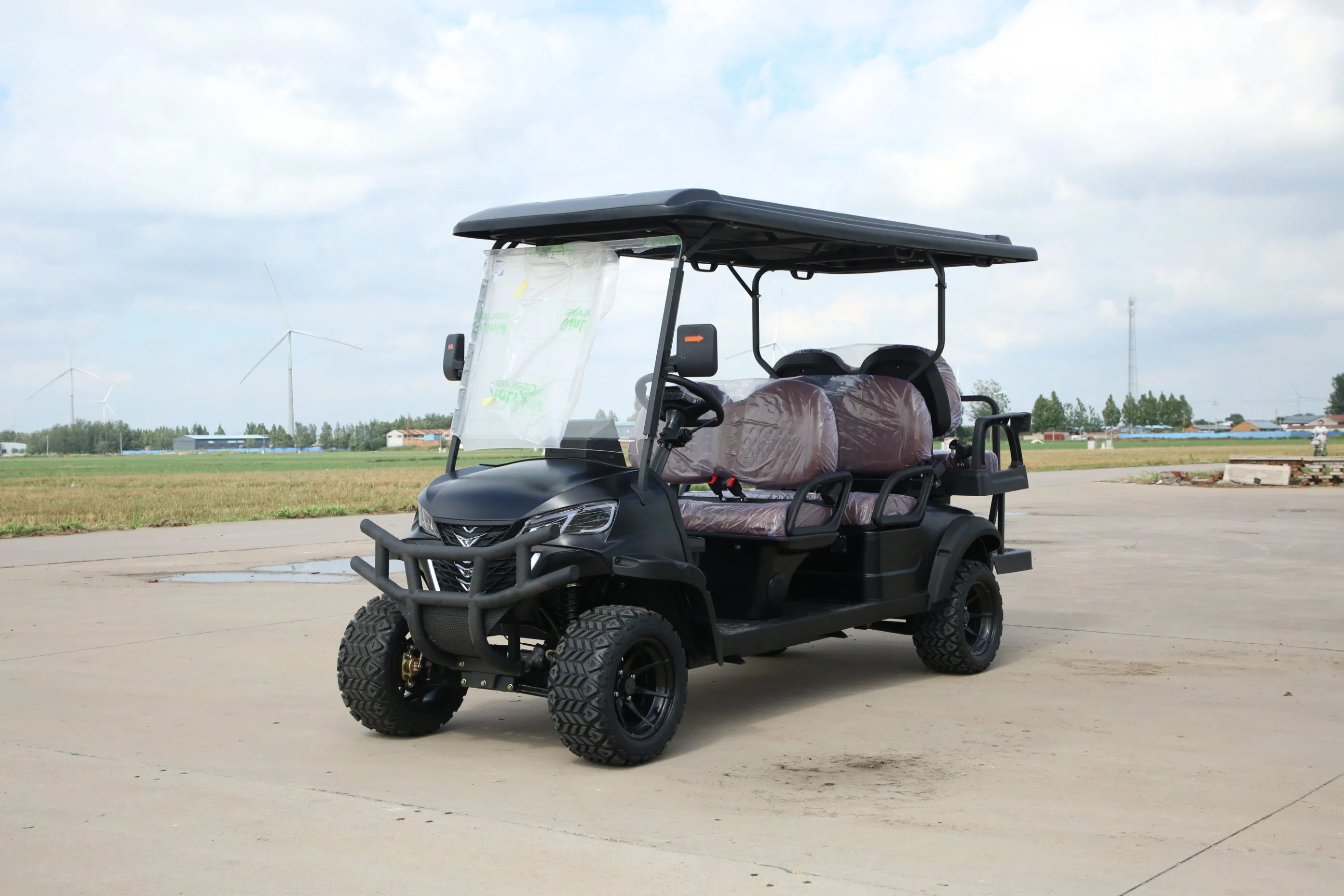 Heavy Duty Ka Multiple Passenger Resort Golf Cart Foldable Windshield
