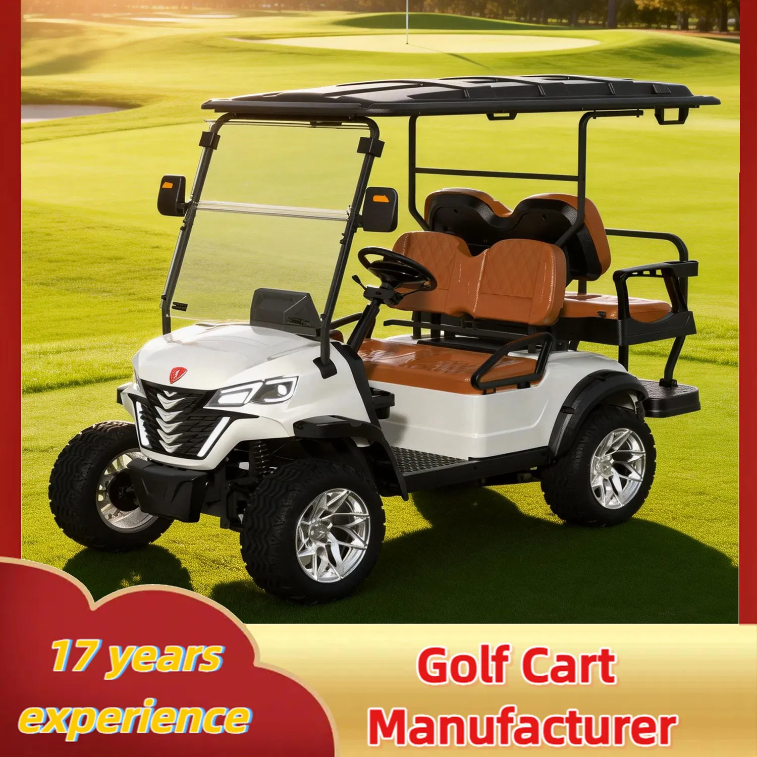 Zlingcar 4 Seater Electric Golf Cart Internal Shuttle for Airports Employee Commute Cart Made in China