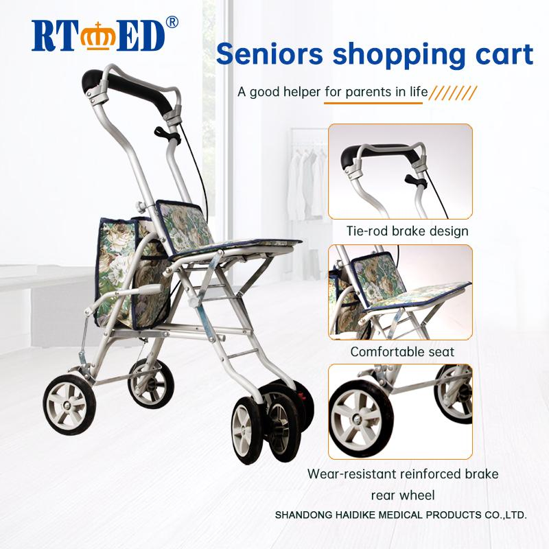 Shandong Haidike All Aluminum Alloy Foldable Seniors Shopping Cart